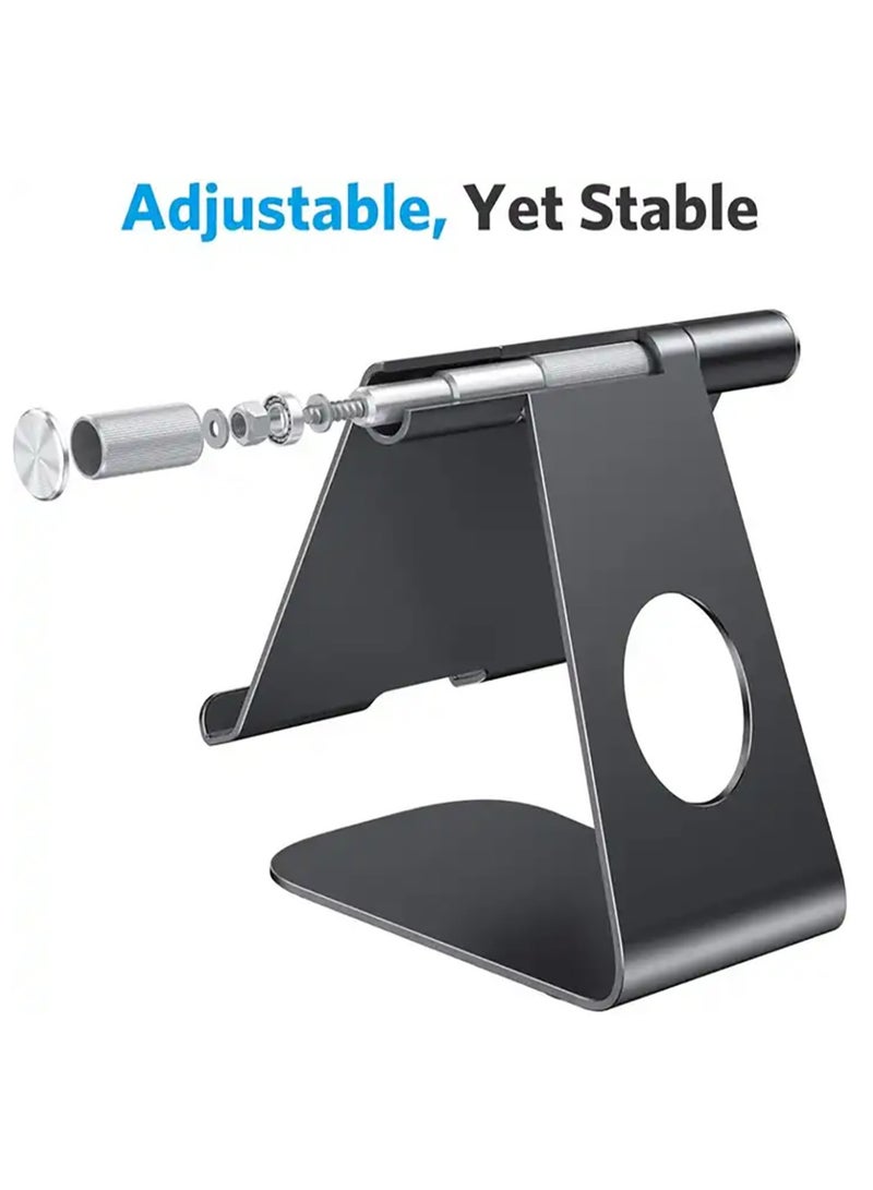 iPad Stand Aluminum Adjustable Laptop Stand Multi Angle Anti-slip Computer Holder with Stable Base - Image 2
