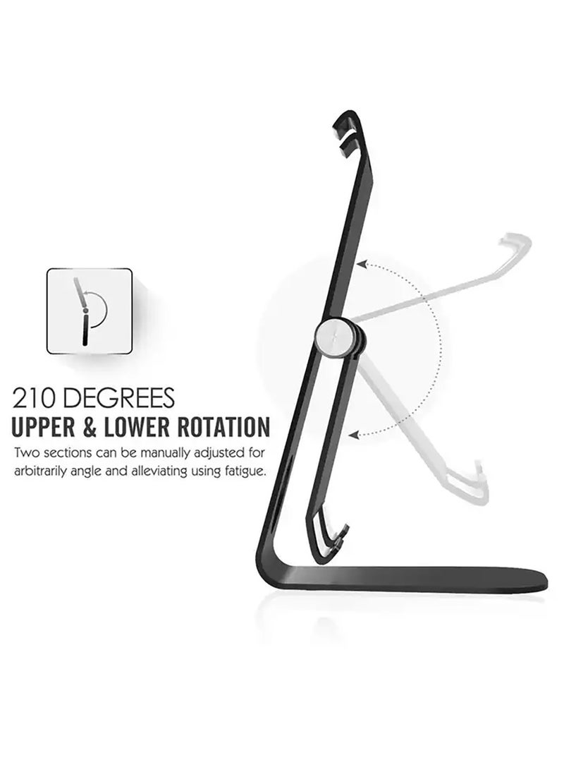 iPad Stand Aluminum Adjustable Laptop Stand Multi Angle Anti-slip Computer Holder with Stable Base - Image 4