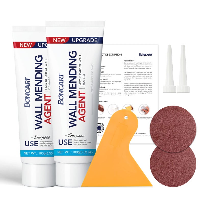 Drywall Repair Kit2 Pack Wall Mending AgentWall Spackle with Scraper Wall Surface Hole Fill Quick and Easy Solution