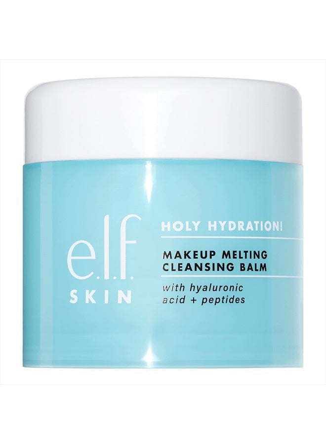 elf ترطيب مقدس! بلسم تنظيف ذوبان المكياج، منظف وجه ومزيل مكياج، مدعوم بحمض الهيالورونيك لترطيب البشرة، 2 أونصة - Image 1