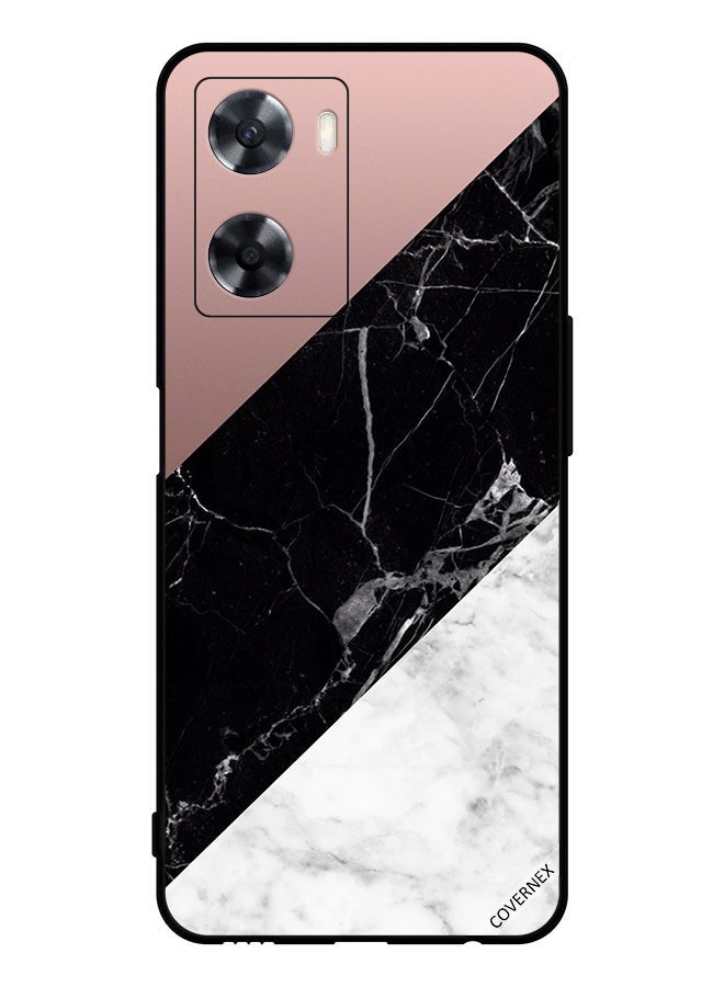Covernex Protective Case Cover For Oppo A77s Marble & Plain Combination Pattern - Image 1