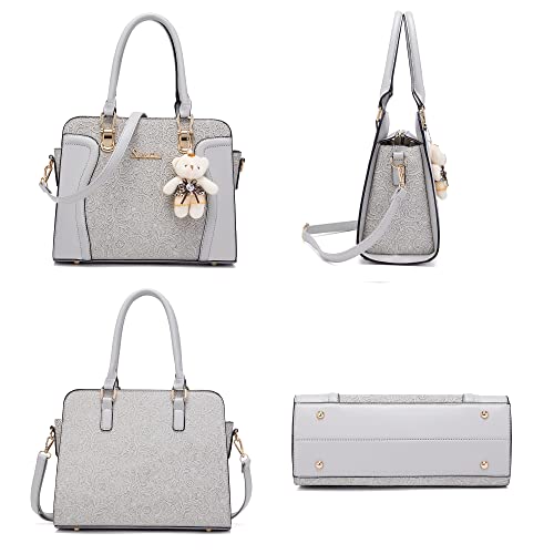 Soperwillton Women's Fashion Handbags Tote Bags Shoulder Bag Top Handle Satchel Purse Set 4pcs - Image 2