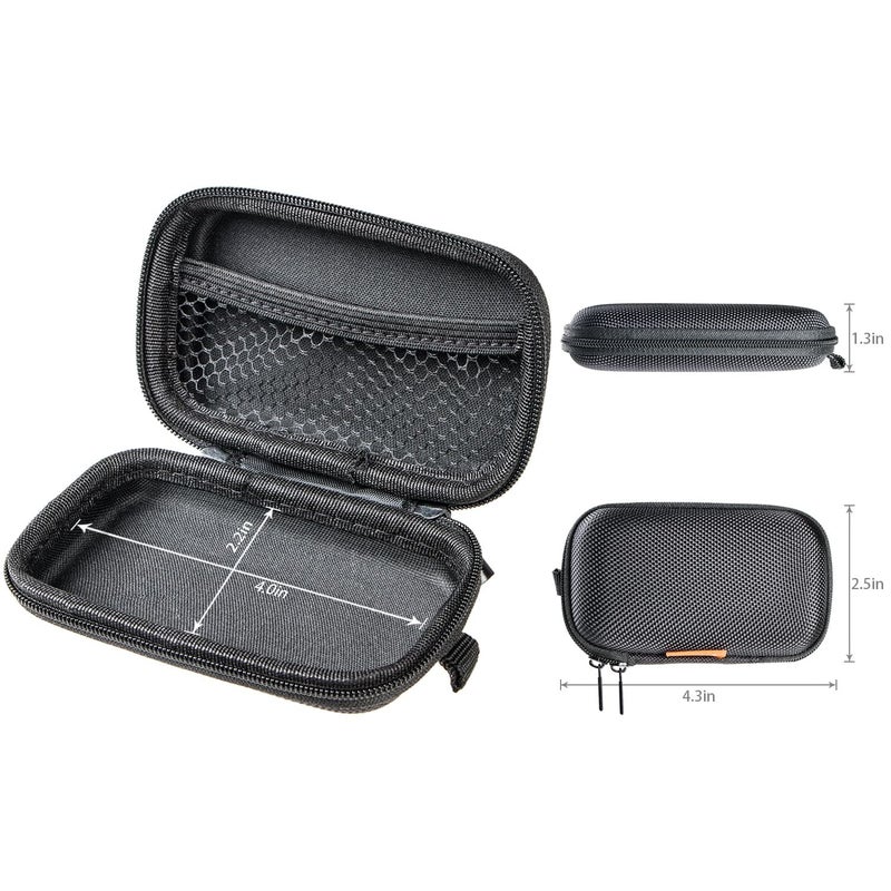 GLCON Rectangle Small Hard EVA Case - Portable Protection Earbud Case Zipper Pouch for Headset, Earphone, Flash Drive, Charging Cable, Key - Mesh Inner Pocket Durable Exterior Universal Carrying Bag - Image 4