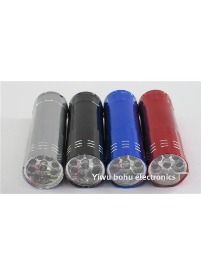 Generic - 9led Uv Light Ultraviolet Flashlight Mini Uv Curing Face Mask Fluorescent Agent Tester Lamp Banknote Inspection Handheld Torch-Color:Single Gray + Rope + White Box - Image 1
