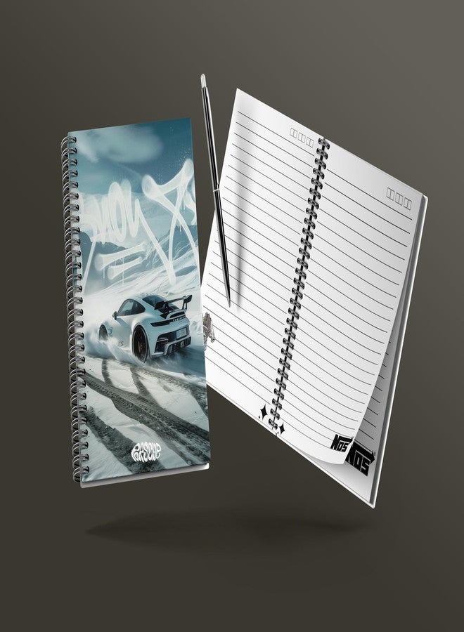 zenithink دفتر ملاحظات زينيثينك بتصميم سيارات أنيق | ورق 80 غ/م² مع غلاف مقوى 350 غ/م² | مسطر بخطوط مفردة | 160 صفحة | مقاس A5 | تجليد حلزوني | متعدد الاستخدامات للمدرسة والمنزل والمكتب | - Image 4