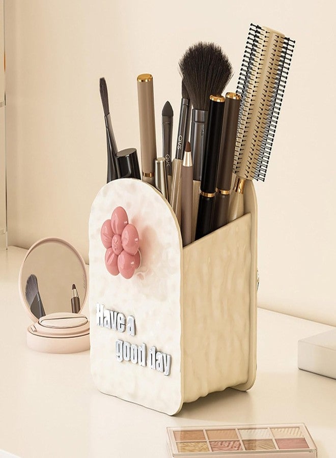 CREWLA Makeup Brush Organizer with Flower Accent - Have a Good Day Design Keep your beauty tools neatly organized and easily accessible - Image 5