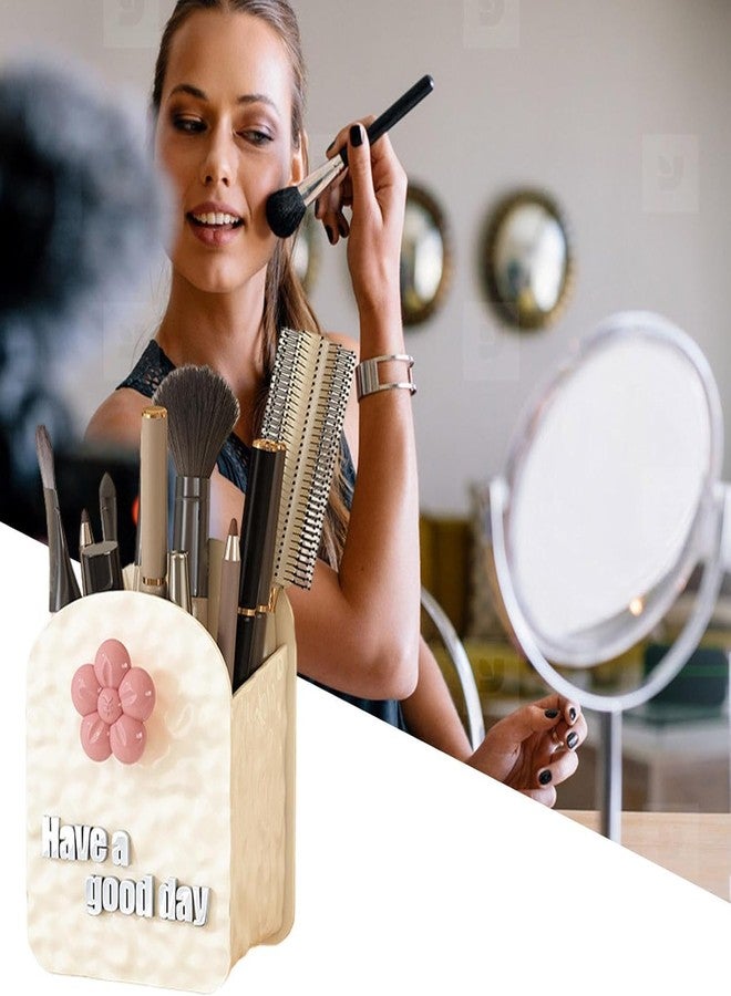 CREWLA Makeup Brush Organizer with Flower Accent - Have a Good Day Design Keep your beauty tools neatly organized and easily accessible - Image 4