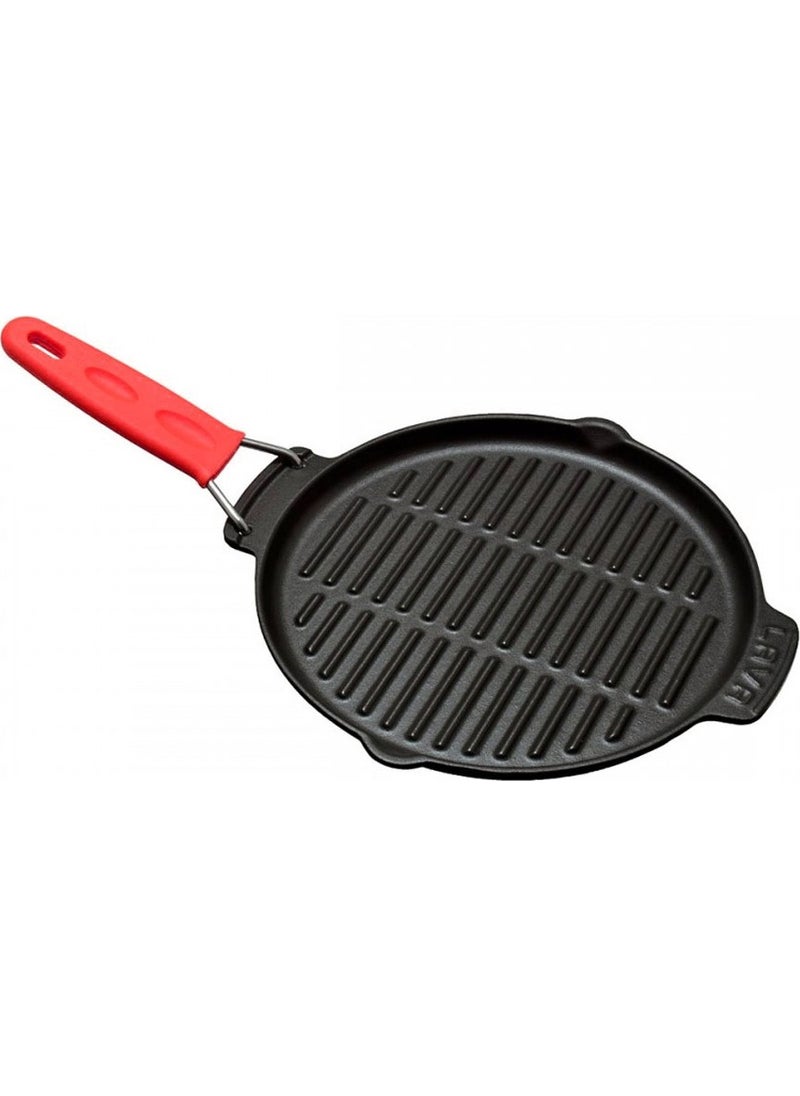 Lava Cast Iron Grill Pan with Wire and Silicone Handle. DIAMETER (Ø) 23CM.  - Image 1