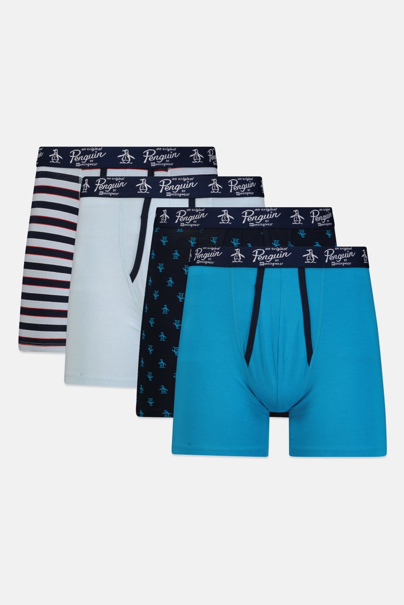Original Penguin Men 4 Piece Brand Logo Boxer Briefs, Multicolor - Image 1