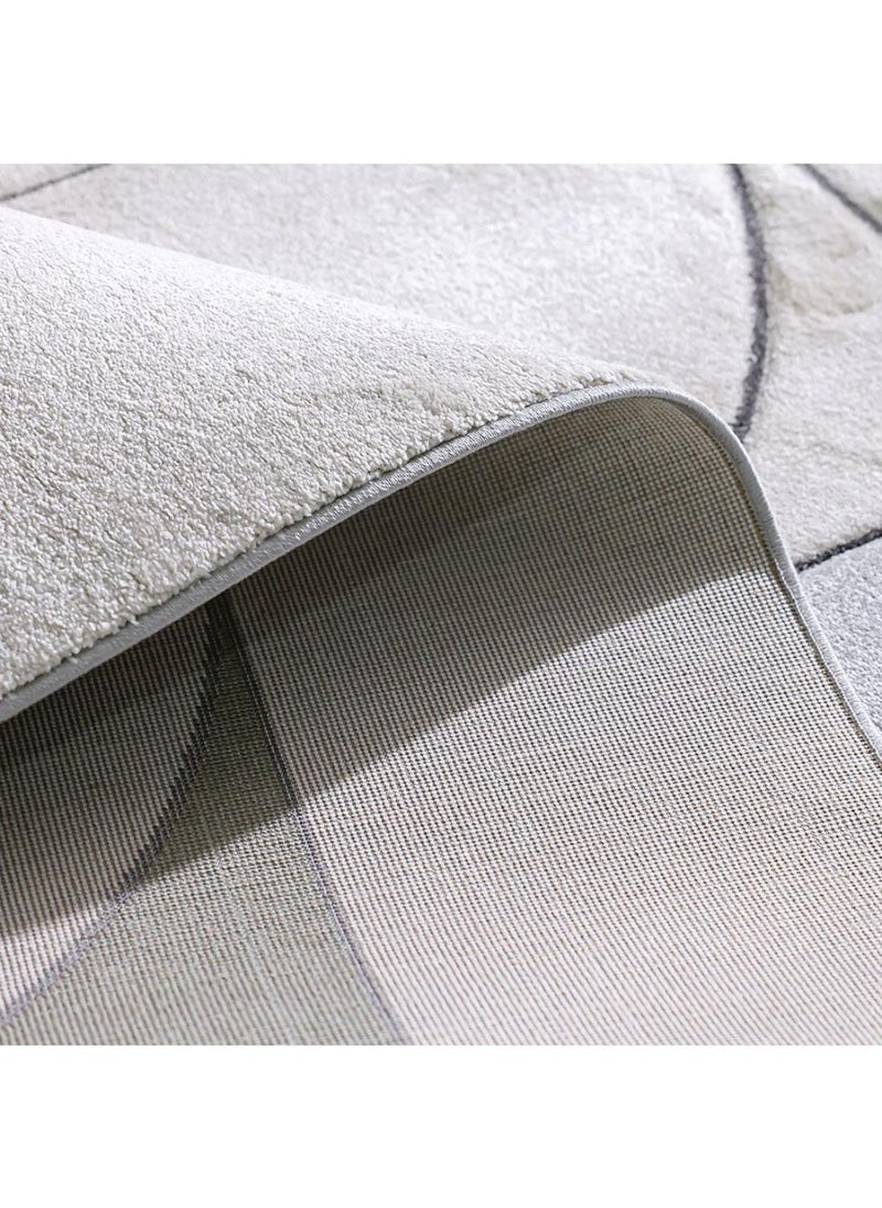 DANUBE HOME Luna Modern Geometrical Patterned Rug  Polypropylene Area Rug L180xW120cm-White Multi  - Image 2