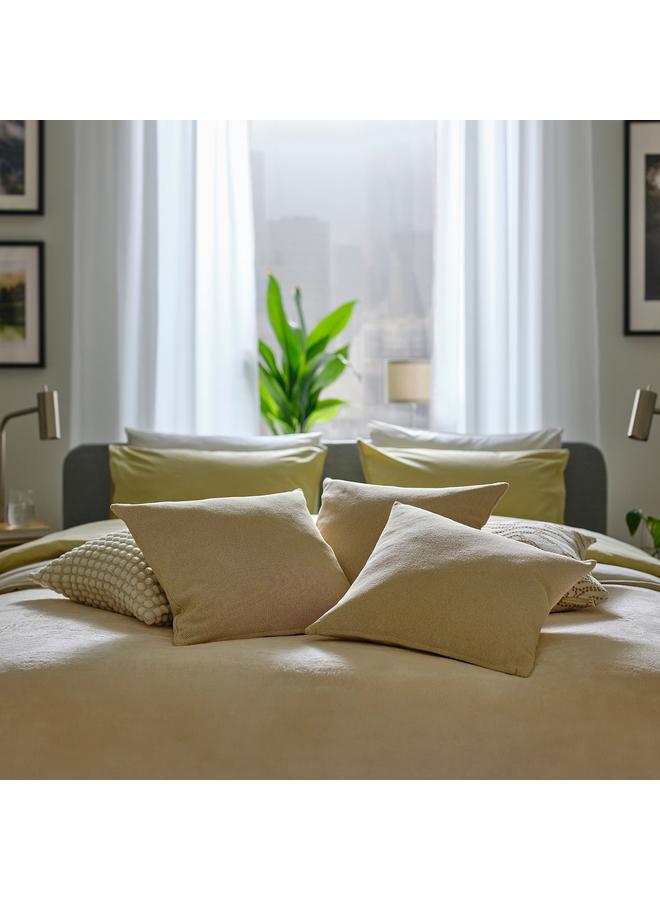 زبون وسادة، أصفر-بيج/أبيض، 45×45 سم - Image 3