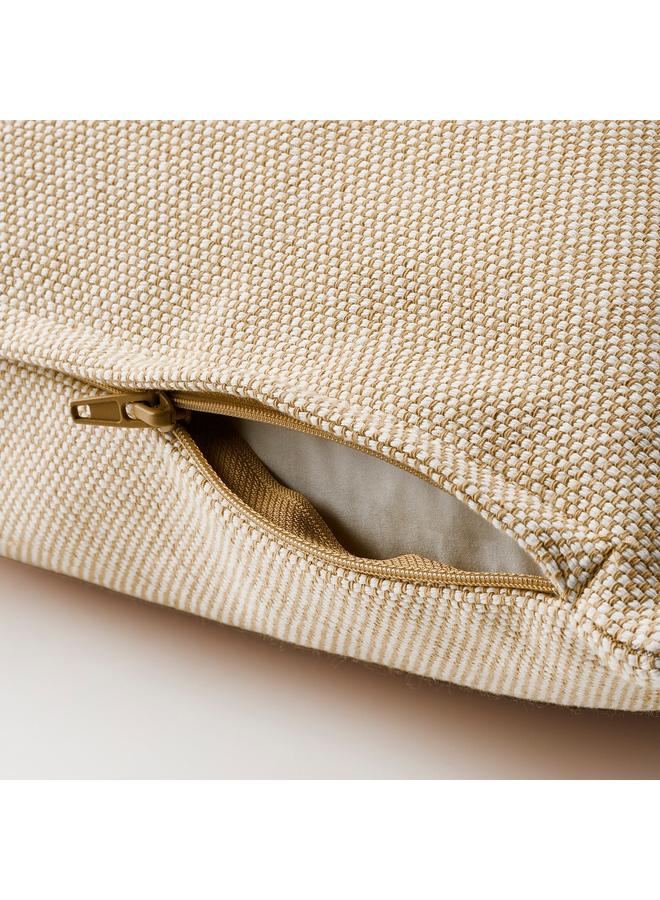 زبون وسادة، أصفر-بيج/أبيض، 45×45 سم - Image 4