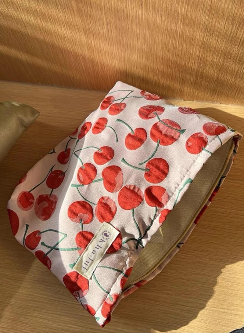 خاجول حقيبة أدوات الزينة المحمولة ذات سعة كبيرة من سويت تشيري مناسبة للنساء 26*19 سم - Image 5