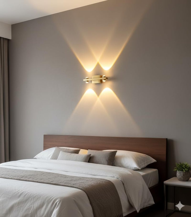 FILLISKA Aluminium Led Luxurious Indoor Up/Down Wall Light Warm White, Shockproof & Rustproof Alluminium Body (2Up 2 Down Gold)(2 Years Warranty) - Image 5