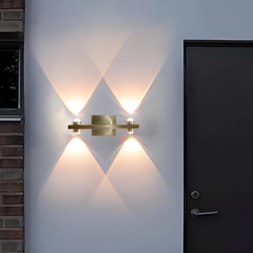 FILLISKA Aluminium Led Luxurious Indoor Up/Down Wall Light Warm White, Shockproof & Rustproof Alluminium Body (2Up 2 Down Gold)(2 Years Warranty) - Image 2
