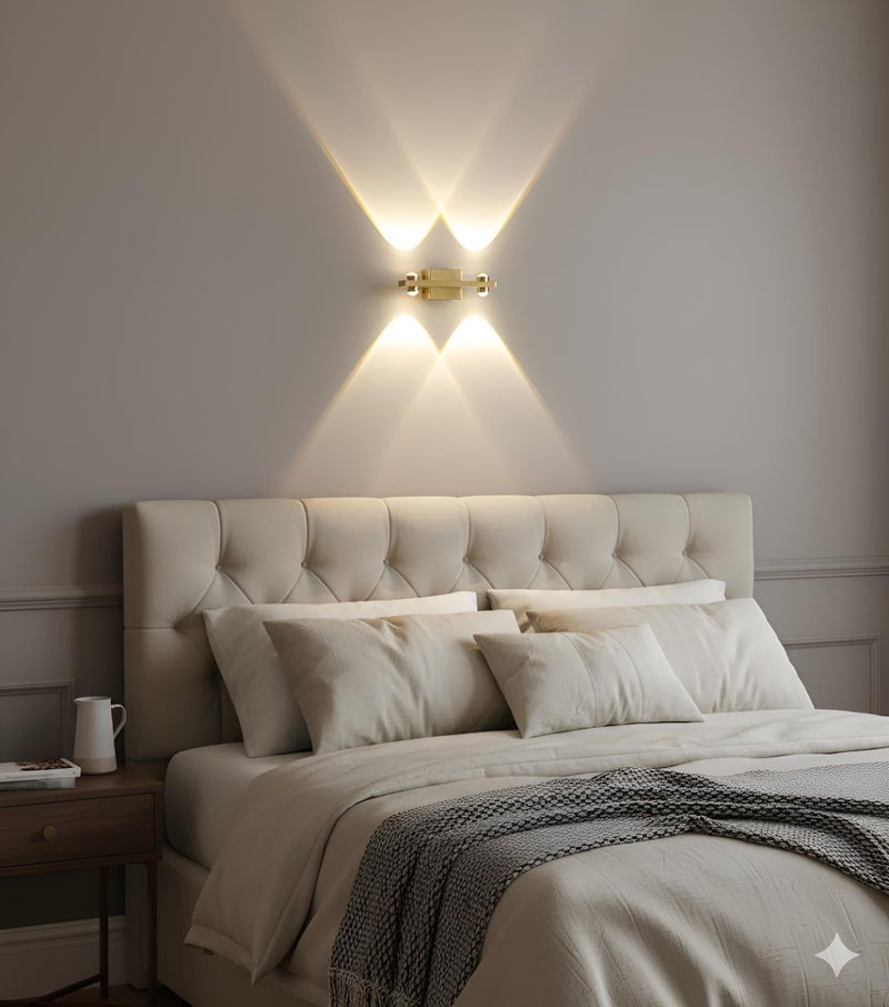 FILLISKA Aluminium Led Luxurious Indoor Up/Down Wall Light Warm White, Shockproof & Rustproof Alluminium Body (2Up 2 Down Gold)(2 Years Warranty) - Image 4