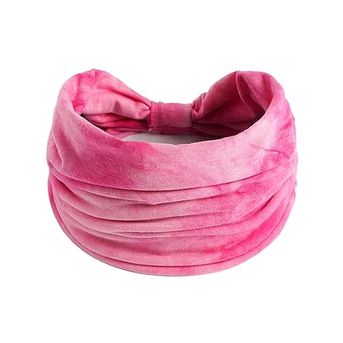 XFYT Pretty Tie-Dye Fitness Hair Bands | Super Soft Stretch Microfibre high absorbtion Head Band for Women Girls Yoga Sports Workouts Gym (Pink), Microfiber - Image 2