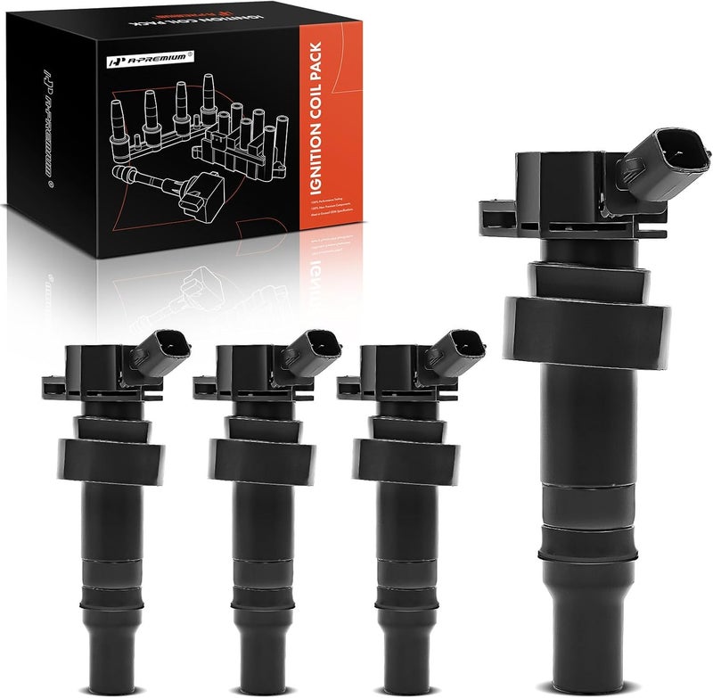 Ignition Coil Pack Set of 4 Compatible with Hyundai Accent 2012-2020 Veloster 2012-2017 Kia Rio Soul 2012-2019 L4 1.6L Naturally Aspirated - Image 1