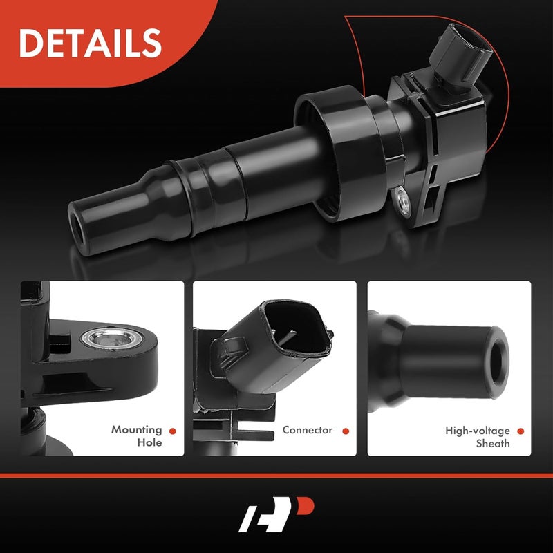 Ignition Coil Pack Set of 4 Compatible with Hyundai Accent 2012-2020 Veloster 2012-2017 Kia Rio Soul 2012-2019 L4 1.6L Naturally Aspirated - Image 5