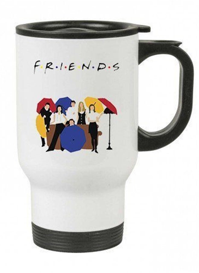 Story Of Candle - Travel mug with “Friends” design printed in white - Image 1