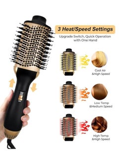 General 3-in-1 Hot Air Styler & Hair Dryer for dry hair, curly hair, straight combs for all hair types, black and blonde  - Image 2