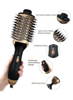 General 3-in-1 Hot Air Styler & Hair Dryer for dry hair, curly hair, straight combs for all hair types, black and blonde  - Image 3