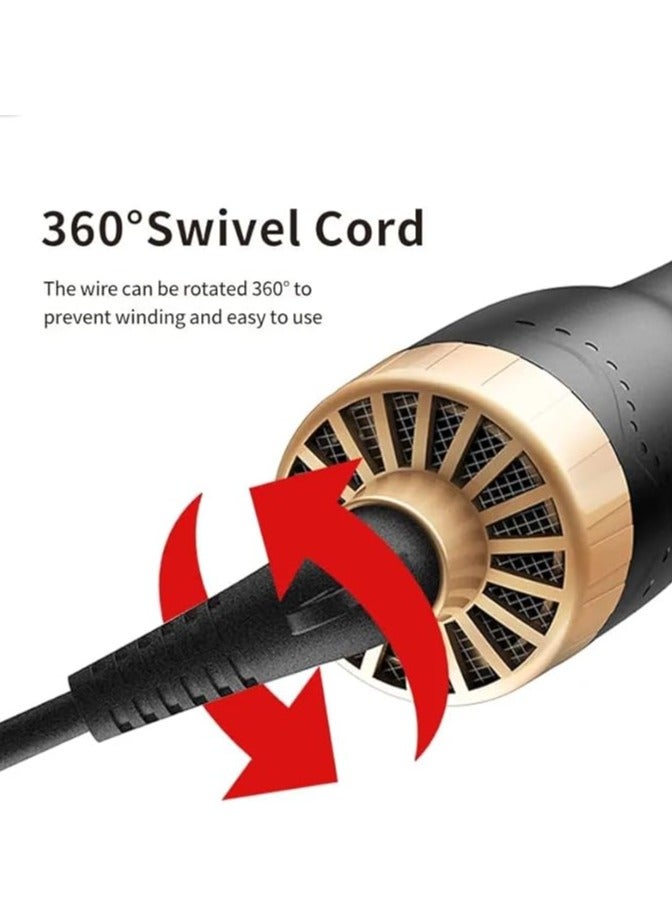 عام مجفف شعر ومصفف هواء ساخن 3 في 1، يناسب الشعر الجاف والمجعد والمستقيم، مصمم لجميع أنواع الشعر، متوفر بالألوان الأسود والشقراء. يقدم طريقة سهلة لتجفيف وتصفيف الشعر في آن واحد. - Image 5