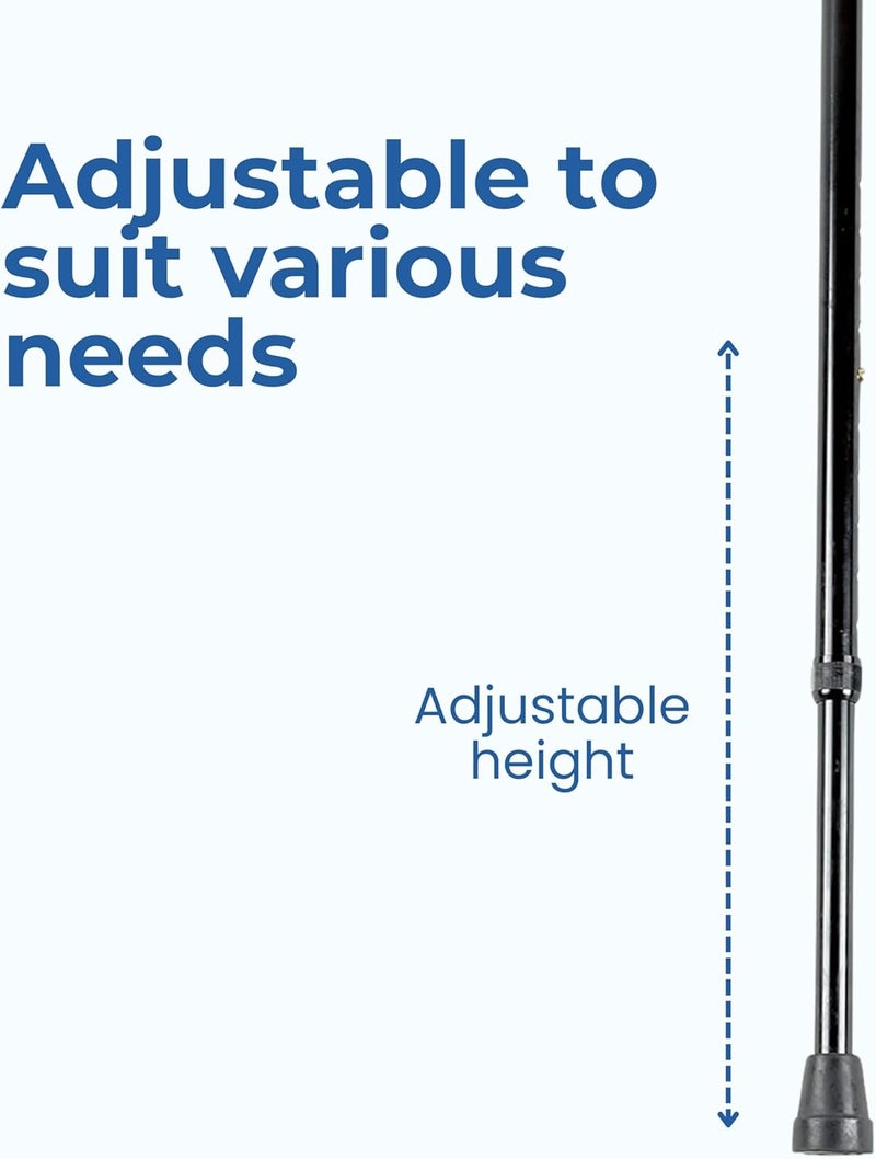Homecraft Days Contoured Grip Sticks Walking Stick with Comfortable Grip for Enhanced Support Features Central Handle Positioning to Reduce Wrist Strain NonFolding 2938 Right Black - Image 5