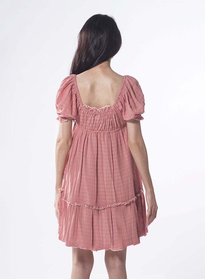 Virgio VIRGIO 100% Viscose Ruffled Bow Mini Dress - Image 4