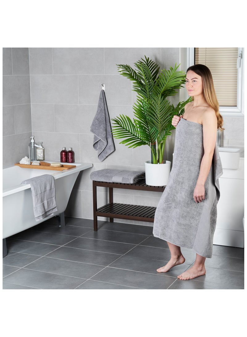 Aten Homeware ATEN Homeware Supreme Egyptian Cotton Bath Sheet Set – 2 Piece Set with 2 Jumbo Size Bath Sheets 90 x 160 cm, Ultra Soft, Highly Absorbent, OEKO-TEX Certified, Made in Egypt - (Grey) - 2 PIECES - Image 3