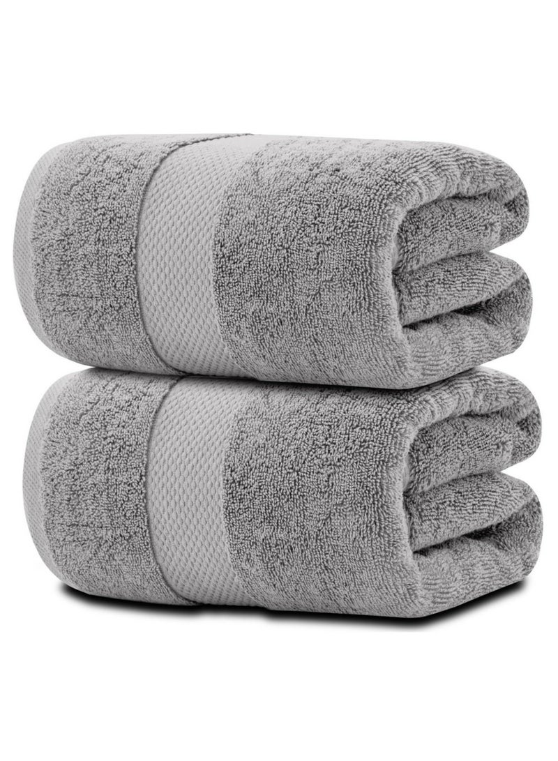 Aten Homeware ATEN Homeware Supreme Egyptian Cotton Bath Sheet Set – 2 Piece Set with 2 Jumbo Size Bath Sheets 90 x 160 cm, Ultra Soft, Highly Absorbent, OEKO-TEX Certified, Made in Egypt - (Grey) - 2 PIECES - Image 1