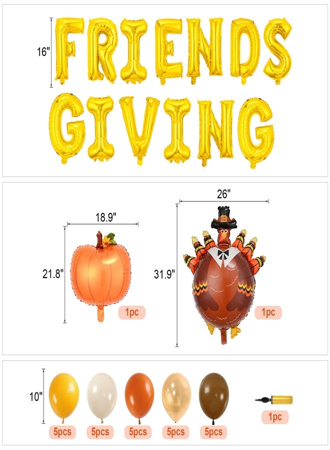 مجموعة زينة عيد الشكر من Party to Be، مكونة من 38 قطعة: لافتة بالونات Friendsgiving، بالونات حلزونية معلقة، طقم بالونات على شكل يقطينة وديك رومي، زينة طاولة عشاء من الزهور الاصطناعية لفصل الخريف - Image 2
