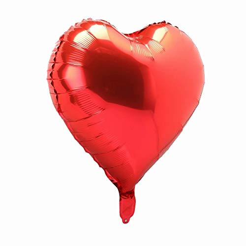 BinaryABC Foil Balloons,LOVE Heart Shape Helium Valentines Wedding Birthday Party Decorations,Approx,45cm,10 pieces(Red) - Image 4