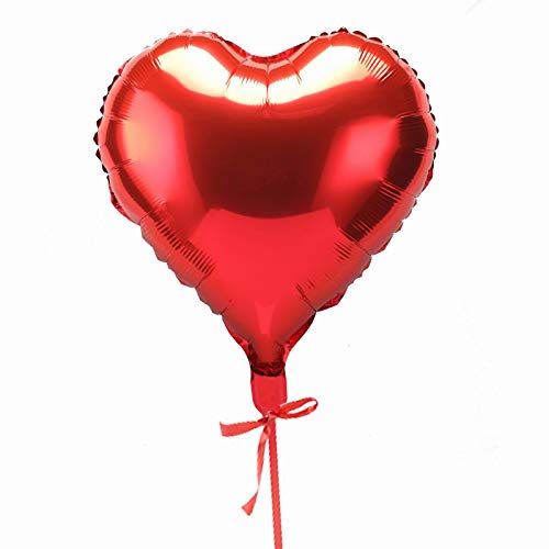 BinaryABC Foil Balloons,LOVE Heart Shape Helium Valentines Wedding Birthday Party Decorations,Approx,45cm,10 pieces(Red) - Image 3