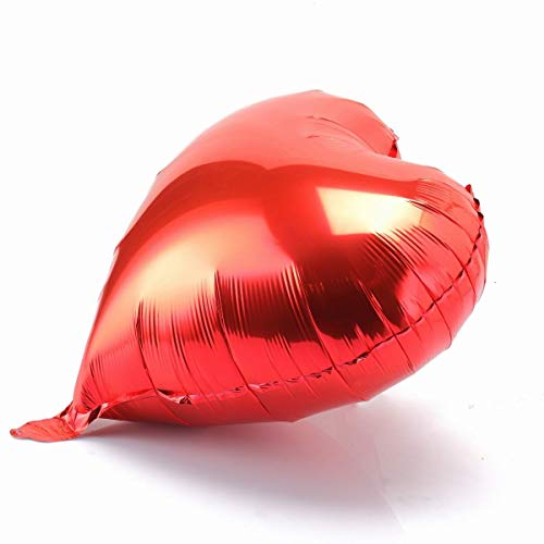 BinaryABC Foil Balloons,LOVE Heart Shape Helium Valentines Wedding Birthday Party Decorations,Approx,45cm,10 pieces(Red) - Image 5