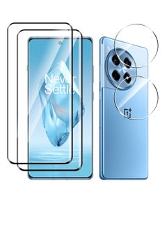 For OnePlus 12R Screen Protector with Camera Lens Protector, 9H Hardness Anti-Scratch 3D Tempered Glass flim, Case Friendly,Anti-Scratch (2+2 PACK)
