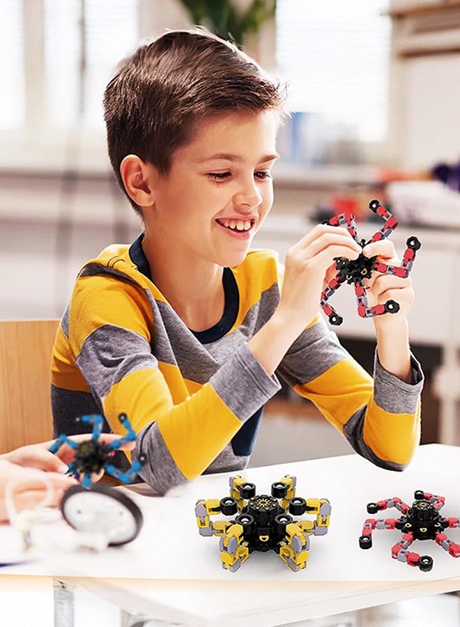 Transformable Fidget Spinners 4 Pcs for Kids and Adults Stress Relief Sensory Toys for Boys and Girls Fingertip Gyros for ADHD Autism for Kids Valentines Day Gifts (Fidget Toy 4pc)  - Image 3