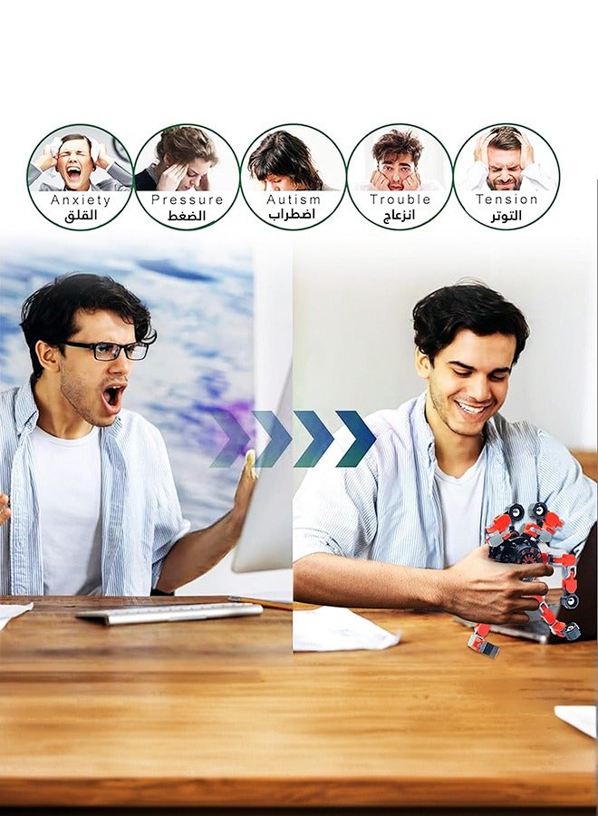 Transformable Fidget Spinners 4 Pcs for Kids and Adults Stress Relief Sensory Toys for Boys and Girls Fingertip Gyros for ADHD Autism for Kids Valentines Day Gifts (Fidget Toy 4pc)  - Image 4