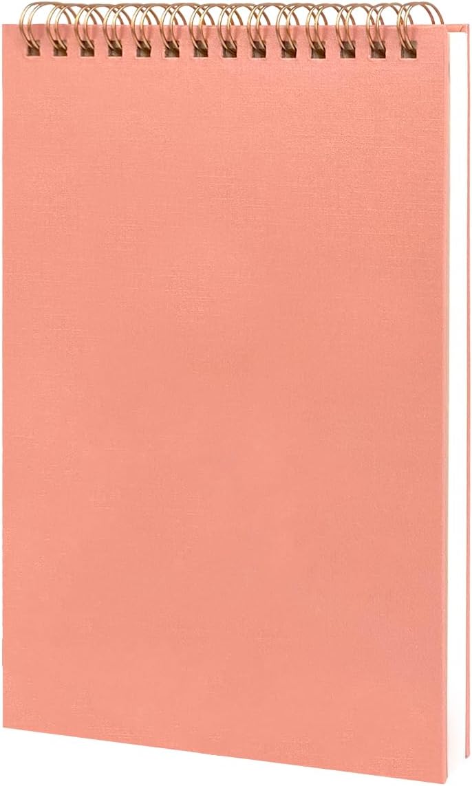 DSTELIN Upright Pastel Pink Sketch Coil Notebooks 1Pack 75 x 51 Inches Hardcover with 1150GSM Cardstock 100 Pages  50 Sheets 100GSM Paper  - Image 1