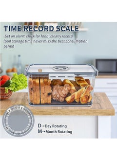 LENND Bread Box for Kitchen Countertop, Airtight Loaf Bread Storage Container, Time Recording Bread Keeper with Lid, Bread Holder Bin for Homemade Bread, Bun, Bagel, Loaf  - Image 3
