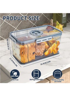 LENND Bread Box for Kitchen Countertop, Airtight Loaf Bread Storage Container, Time Recording Bread Keeper with Lid, Bread Holder Bin for Homemade Bread, Bun, Bagel, Loaf  - Image 2