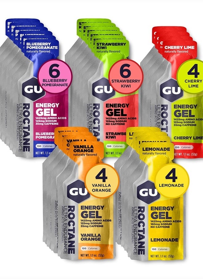GU - Energy Roctane Ultra Endurance Energy Gel, Vegan, Gluten-Free, Kosher, and Dairy-Free On-The-Go Sports Nutrition for Running, Biking, Hiking or Skiing, Assorted Flavors,24-Count - Image 1