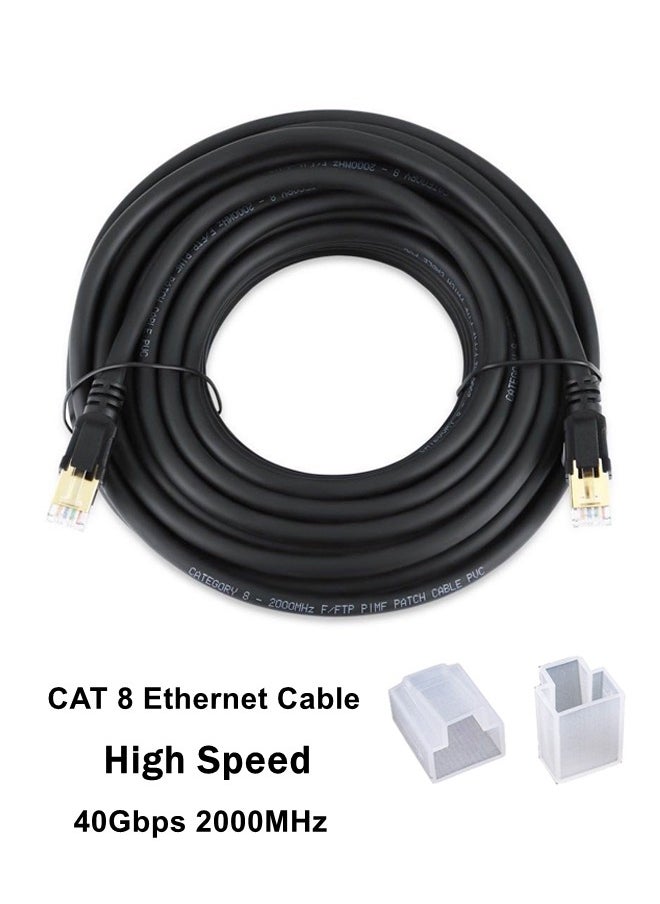 Generic - Ethernet Cable CAT8 High Speed 40Gbps 2000MHz Heavy Duty Flat RJ45 Shielded Internet Cable with 2 Cable Dustproof Cap - Image 1