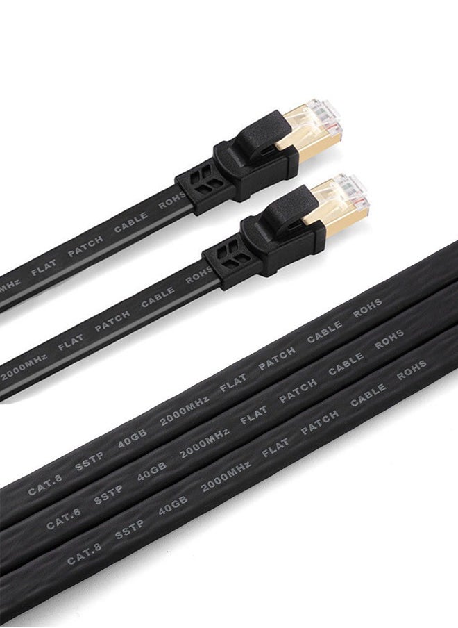 Generic - Ethernet Cable CAT8 High Speed 40Gbps 2000MHz Heavy Duty Flat RJ45 Shielded Internet Cable with 2 Cable Dustproof Cap - Image 1