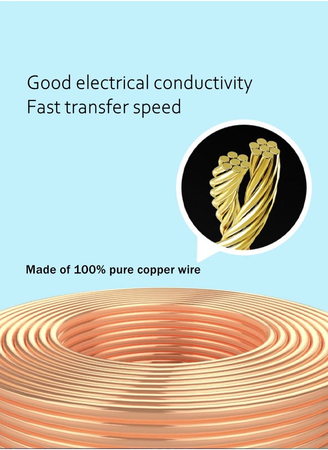 Generic - Ethernet Cable CAT8 High Speed 40Gbps 2000MHz Heavy Duty Flat RJ45 Shielded Internet Cable with 2 Cable Dustproof Cap - Image 1