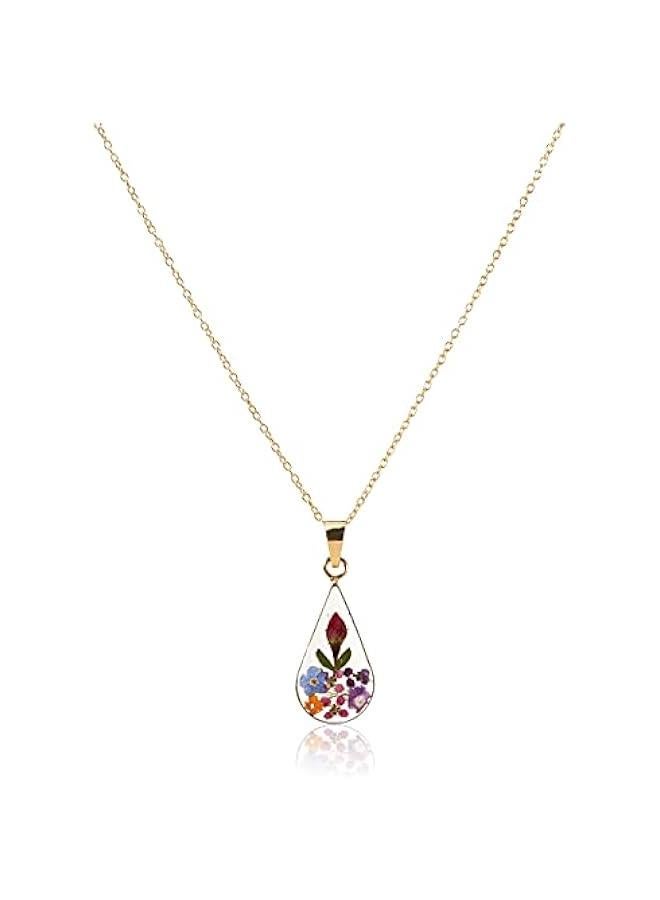 Sterling Silver/Gold Over Sterling Silver Pressed Flower Pendant Necklace (previously  Collection) - Image 1