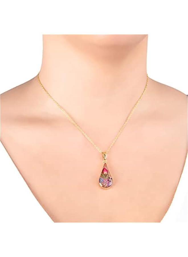 Sterling Silver/Gold Over Sterling Silver Pressed Flower Pendant Necklace (previously  Collection) - Image 4