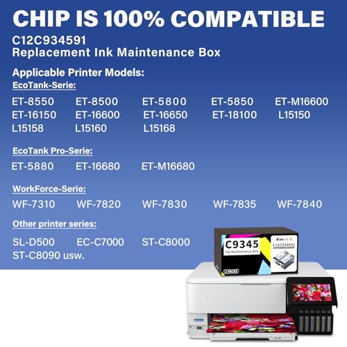 inkgens C9345 Ink Maintenance Box 2 Set Tank for ET-8550 ET-16600 ET-5850 ET-5800 ET-16650 ET-8500 WF-7840 WF-7820 ET-5880 WF-7310 ST-C8000 ST-C8090 Printer (PXMB9/C12C934591) - Image 2