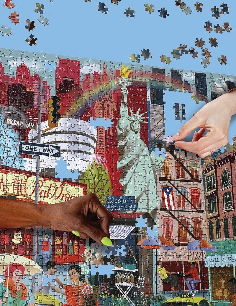 eeboo : Piece and Love New York Life 1000-piece Square Adult Jigsaw Puzzle, Jigsaw Puzzle for Adults and Families, Includes Glossy, Sturdy Pieces and Minimal Puzzle Dust - Image 5
