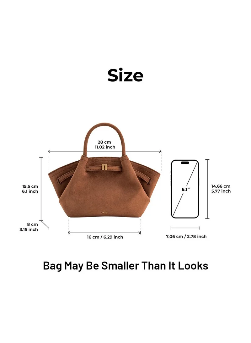 JW PEI brown Hana Mini Faux Suede Tote Bag for Women | Best Price UAE